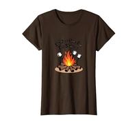 I'm Just Here for The S'mores Campfire Humour T-Shirt, Femme, Marron, L