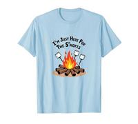 I'm Just Here for The S'mores Campfire Humour T-Shirt, Homme, Bleu Céleste, XL