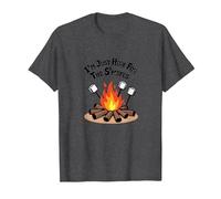 I'm Just Here for The S'mores Campfire Humour T-Shirt, Homme, Chiné Foncé, L