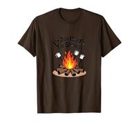 I'm Just Here for The S'mores Campfire Humour T-Shirt, Homme, Marron, L