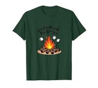 I'm Just Here for The S'mores Campfire Humour T-Shirt, Homme, Vert Forêt, M