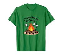 I'm Just Here for The S'mores Campfire Humour T-Shirt, Homme, Vert Kelly, XXL