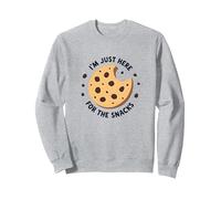 I'm Just Here for The Snacks - Funny Cookie Lover Sweatshirt, Unisexe pour Adultes, Gris Chiné, XXL