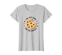 I'm Just Here for The Snacks - Funny Cookie Lover T-Shirt, Femme, Argent, XXL