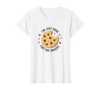 I'm Just Here for The Snacks - Funny Cookie Lover T-Shirt, Femme, Blanc, XL