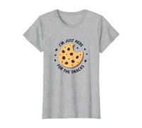 I'm Just Here for The Snacks - Funny Cookie Lover T-Shirt, Femme, Gris Chiné, M