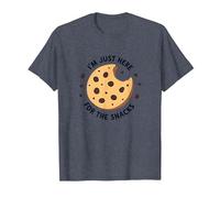 I'm Just Here for The Snacks - Funny Cookie Lover T-Shirt, Homme, Bleu Chiné, XXL