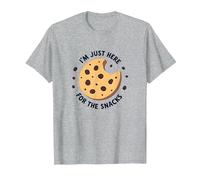 I'm Just Here for The Snacks - Funny Cookie Lover T-Shirt, Homme, Gris Chiné, XXL