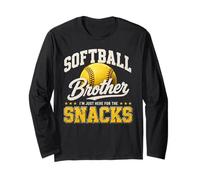 I'm Just Here for The Snacks Funny Softball Brother Manche Longue