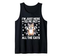 I'm Just Here To Pet All The Cats Lover Feline Pet Meow Débardeur