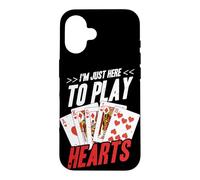I'm Just Here to Play Hearts Jeux de Cartes Amoureux Coque pour iPhone 16