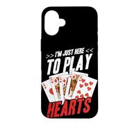 I'm Just Here to Play Hearts Jeux de Cartes Amoureux Coque pour iPhone 16 Plus