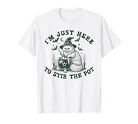I'm Just Here to Stir The Pot Funny Witch Cat Halloween T-Shirt