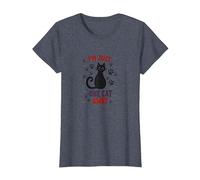 I'm Just One Cat Away - Funny Pet Lover T-Shirt, Femme, Bleu Chiné, XXL