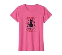 I'm Just One Cat Away - Funny Pet Lover T-Shirt, Femme, Rose chiné, 3XL