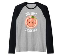 I'm Just Peachy Jeu de Mots Mignon Kawaii Peach Manche Raglan
