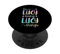 I'm Lucy Doing Lucy Things Prénom personnalisé PopSockets PopGrip Adhésif