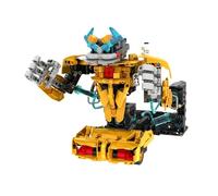 iM.Master - Battle Bots hydrauliques jaunes - Robot combattants - Blocs de construction - 717 pièces - Combinez-le avec un autre modèle pour 2 joueurs - Jouets éducatifs Stem - Maquette à construire