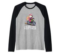 I'm Naughty Not Nice Fête de Travail de Noël Manche Raglan