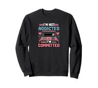 I'm Not Addicted I'm Committed Retro Gamer Arcade Pixel Sweatshirt