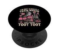 I'm Not Always A Train Wreck Just Kidding Funny Vintage PopSockets PopGrip Adhésif