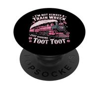I'm Not Always A Train Wreck Just Kidding Funny Vintage PopSockets PopGrip Adhésif
