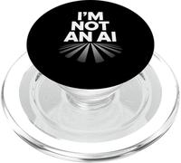 I'm Not An AI Funny Tech Statement Human Sarcasm Digital PopSockets PopGrip pour MagSafe