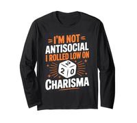 I'm Not Antisocial I Rolled Low On Charisma Gamer Manche Longue