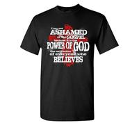 I'm Not Ashamed of The Gospell T-Shirt Religion God Salvation Mens Tee Shirt Black L