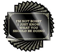 I'm Not Bossy, I Just Know What You Should Be Doing Décalcomanies autocollantes en vinyle pour chambre à coucher (8 x 12 cm)