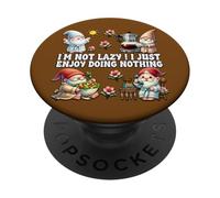 Im Not Lazy I Just Enjoy Doing Nothing Funny Summer Gnome PopSockets PopGrip Adhésif