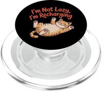 I'm Not Lazy Recharging Energy Mode Motivation Amoureux des Chats PopSockets PopGrip pour MagSafe
