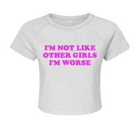I'm Not Like Other Girl | T-shirt court pour bébé | Nouveauté | Amusant | Haut court pour femme, Crop Top Blanc Imprimé Rose, XL