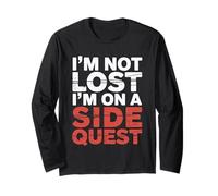 I'm Not Lost I'm on A Side Quest Blague de Joueur Nerd |- Manche Longue