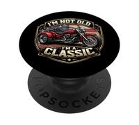 I'm Not Old I'm A Classic Triker Moto Anniversaire American PopSockets PopGrip Adhésif