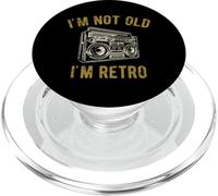 I'm Not Old I'm Retro Boom Box Motif vieilli PopSockets PopGrip pour MagSafe