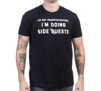 I'm Not Procrastinating, I'm Doing Side Quests - Funny Video Gamer Joke Game Tee Shirt for Men (Medium)
