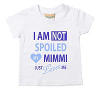 i'm not Spoiled My Mimmi Just Loves Me garçons T-shirt bébé tout-petit enfants Disponible en tailles 0-6 mois pour 14-15 ans petit-fils blanc blanc 0-6 mois