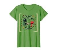 Im Not Yelling Im Italian Funny Pizza Mégaphone T-Shirt, Femme, Herbe, M