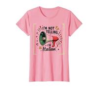 Im Not Yelling Im Italian Funny Pizza Mégaphone T-Shirt, Femme, Rose, XXL