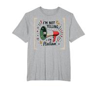 Im Not Yelling Im Italian Funny Pizza Mégaphone T-Shirt, Homme Grandes Tailles, Gris Chiné, 5X Tall