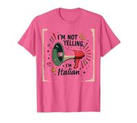 Im Not Yelling Im Italian Funny Pizza Mégaphone T-Shirt, Homme, Rose chiné, L