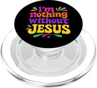I'm Nothing Without Jesus - Chrétien coloré Vintage PopSockets PopGrip pour MagSafe