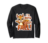 I'm Nuts About Fall Lover Adorable écureuil d'automne pour Femmes et Filles Manche Longue