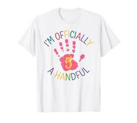 I'm Officially A Handful 5th Birthday Kids Girls Boys T-Shirt
