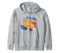 I'm OK Funny Cat Working from Home Coffee Meme Sweat à Capuche