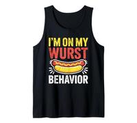 I'm on My Wurst Behavior Blague de Jeu de Mots drôle Hot Dog Débardeur