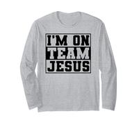 Im on Team Jésus Verse de la Bible Seigneur de prière chrétienne Manche Longue