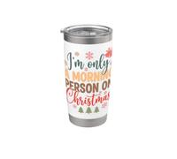 I'm Only A Morning Person On Christmas Funny Xmas Gobelet isotherme en acier inoxydable double paroi
