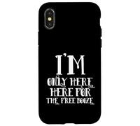 I'm Only Here for The Free Booze Funny Drunk Dad Costume Coque pour iPhone X/XS